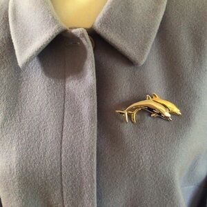 Bundle 2 for $15 Gold and Silver Tone Dolphins Brooch